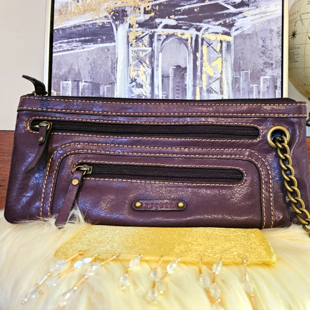 Vintage Axcess Liz Claiborne Leather Wristlet Clutch